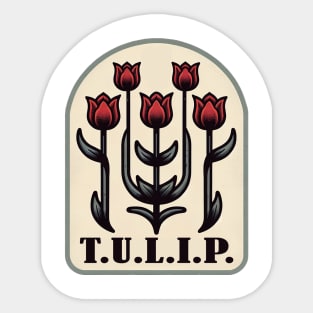 Theological Tulip Emblem Tee Design Sticker